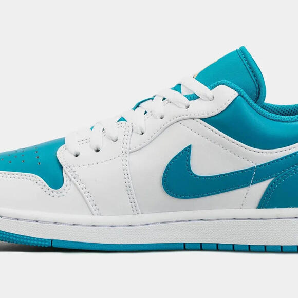 Nike Air Jordan 1 Low Shoes White Aquatone 553558-174 Men's Multi Sizes NEW - Picture 3 of 12